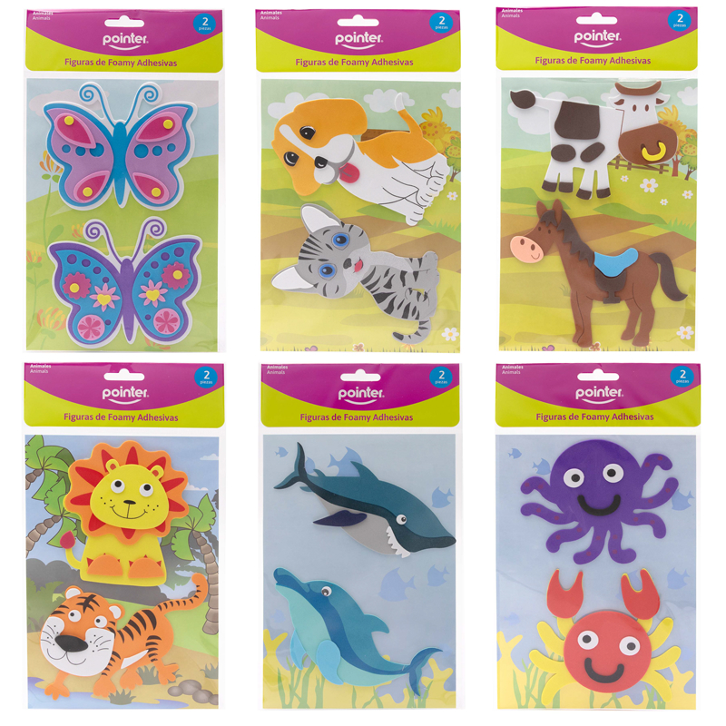 FIGURAS DE FOAMY ADHESIVAS (ANIMALES) x2PZAS