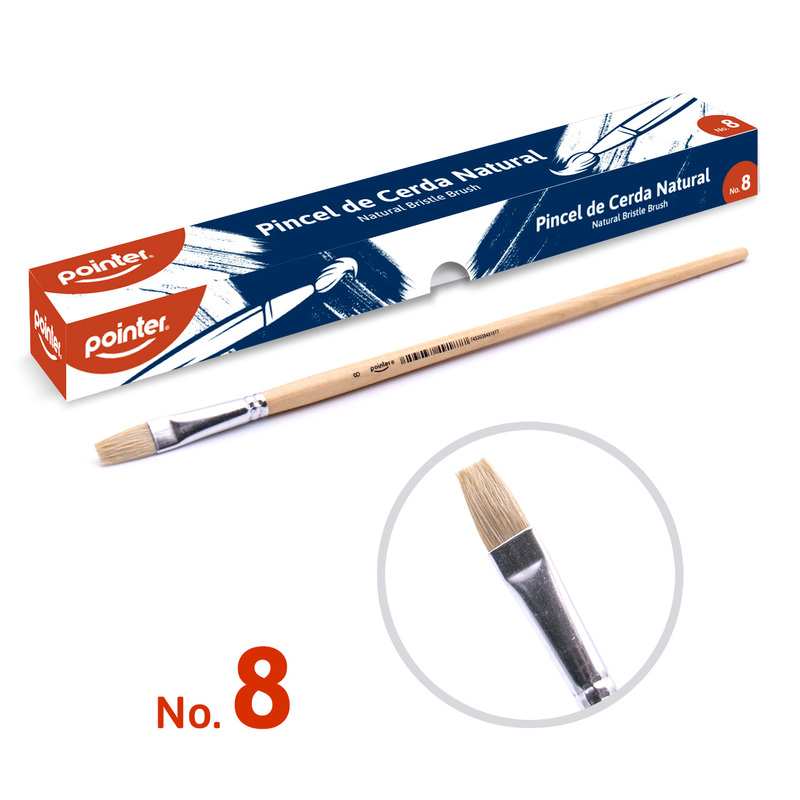 PINCEL DE CERDA NATURAL N8