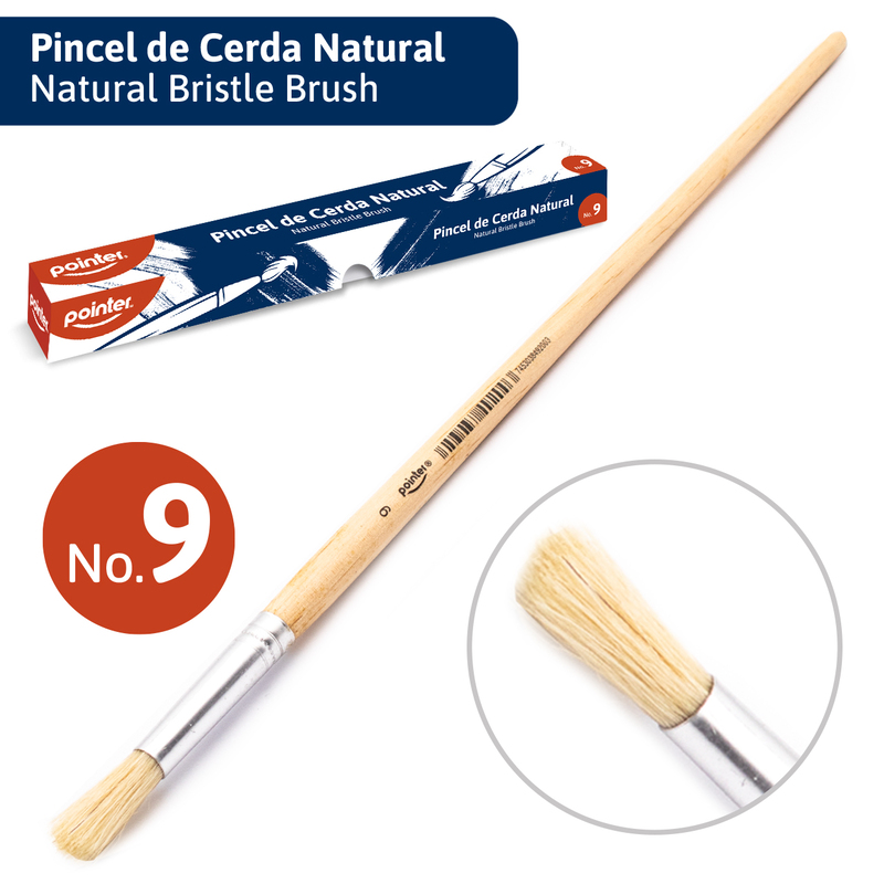 PINCEL DE CERDA NATURAL REDONDO N9