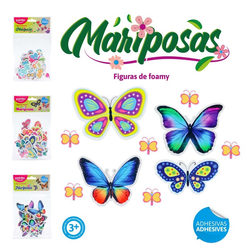 FIGURAS DE FOAMY ADHESIVAS (MARIPOSAS)