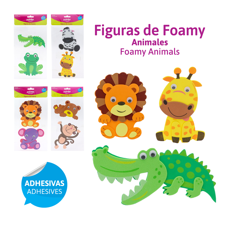 FIGURAS DE FOAMY ADHESIVAS (ANIMALES) x2PZS