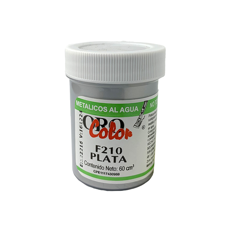 PINTURA METALICOS AL AGUA PLATA 60ML 