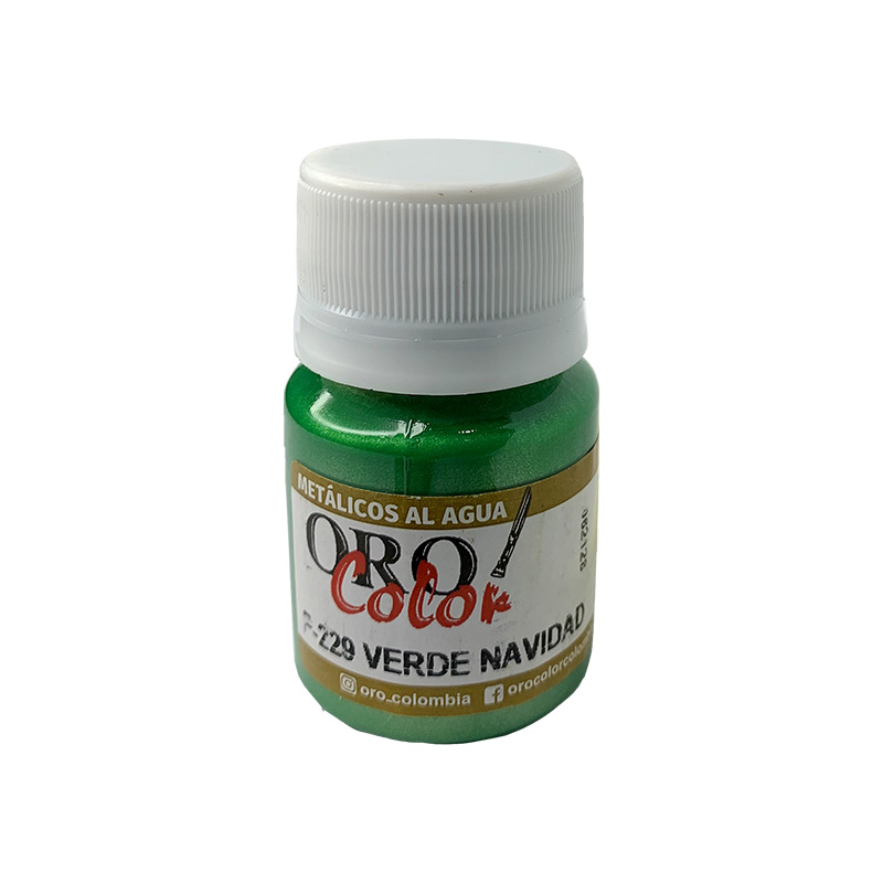 PINTURA METALICOS AL AGUA VERDE NAVIDAD 30ML