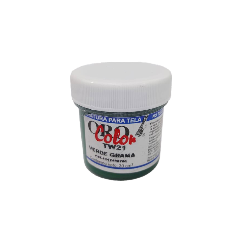 PINTURA TEXTIL VERDE GRAMA 30ML