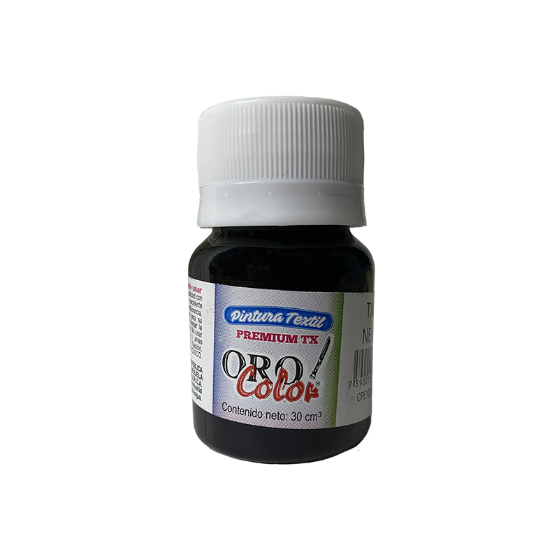 PINTURA TEXTIL PREMIUM NEGRO 30ML 