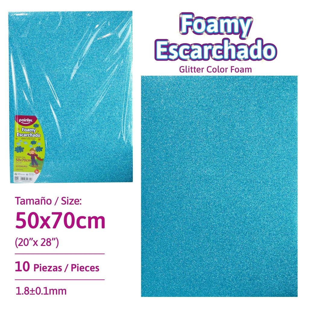 FOAMY ESCARCHADO AZUL CIELO - GRANDE (50x70CM)