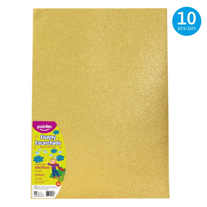 FOAMY ESCARCHADO DORADO MEDIO - GRANDE (50x70CM)