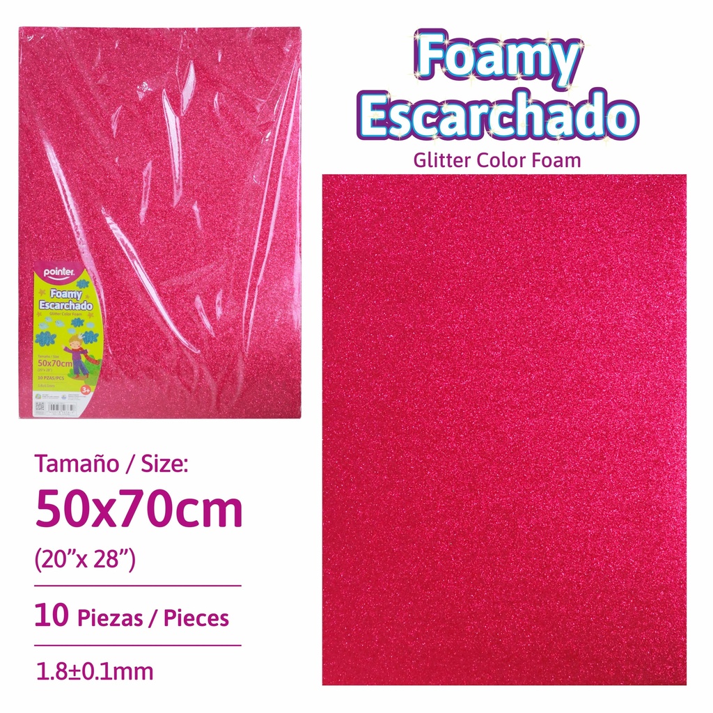 FOAMY ESCARCHADO FUCSIA - GRANDE (50x70CM)