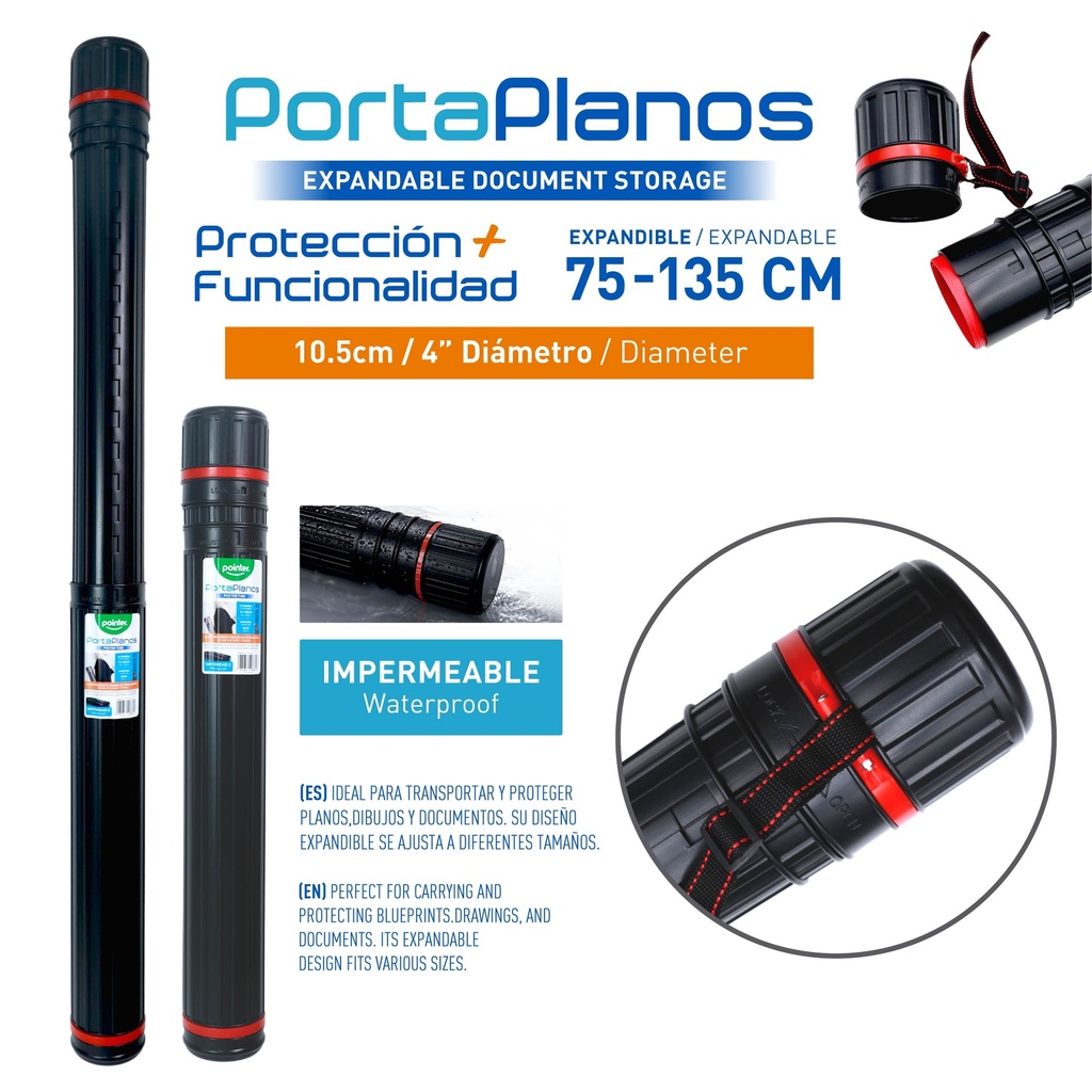 PORTAPLANOS EXTENDIBLE 75CM-135CM (10.5 DIAMETRO)