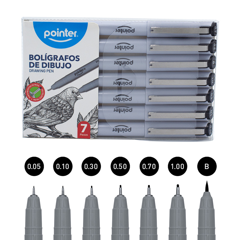 BOLIGRAFOS DE DIBUJO x7PZAS