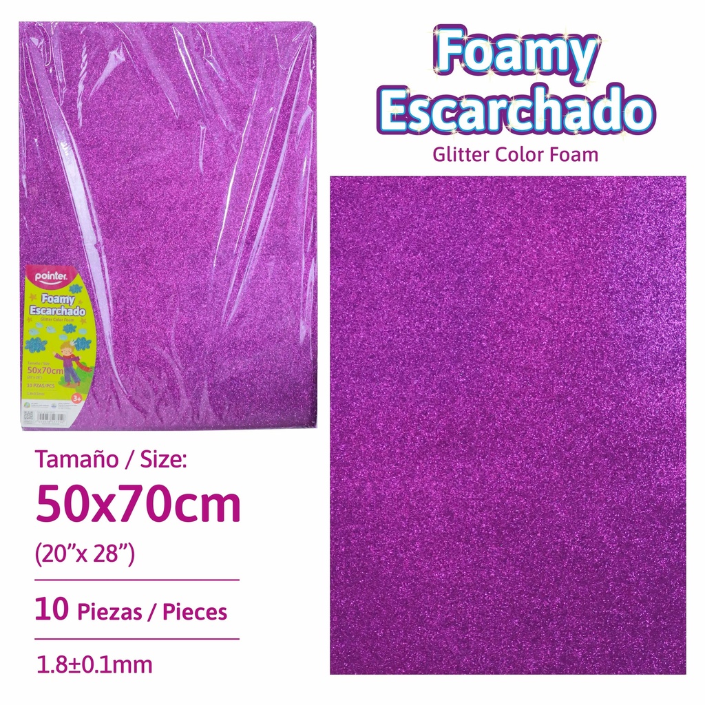 FOAMY ESCARCHADO MORADO - GRANDE (50x70CM)