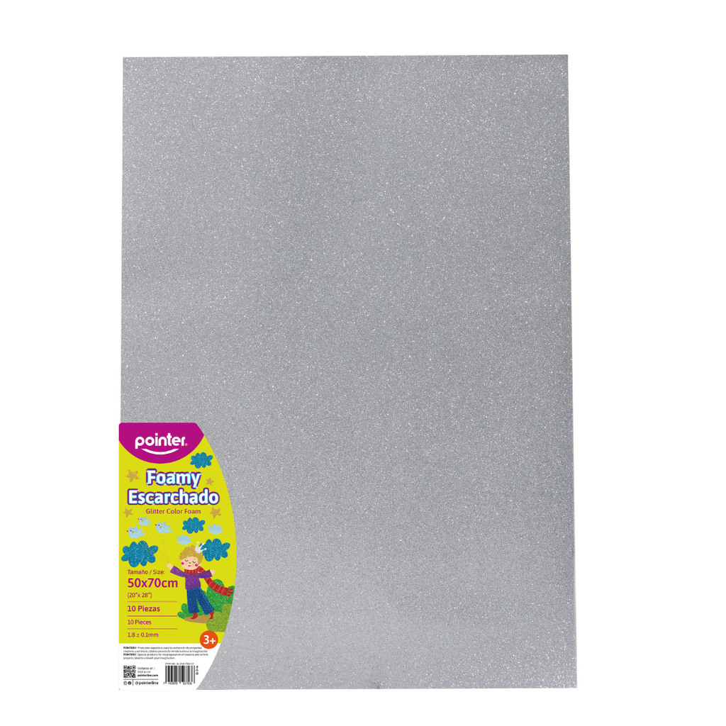 FOAMY ESCARCHADO PLATA MEDIO - GRANDE (50x70CM)