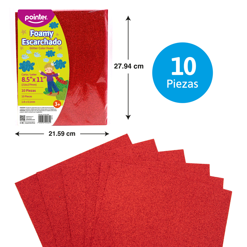 FOAMY ESCARCHADO ROJO - CARTA (20x30CM)
