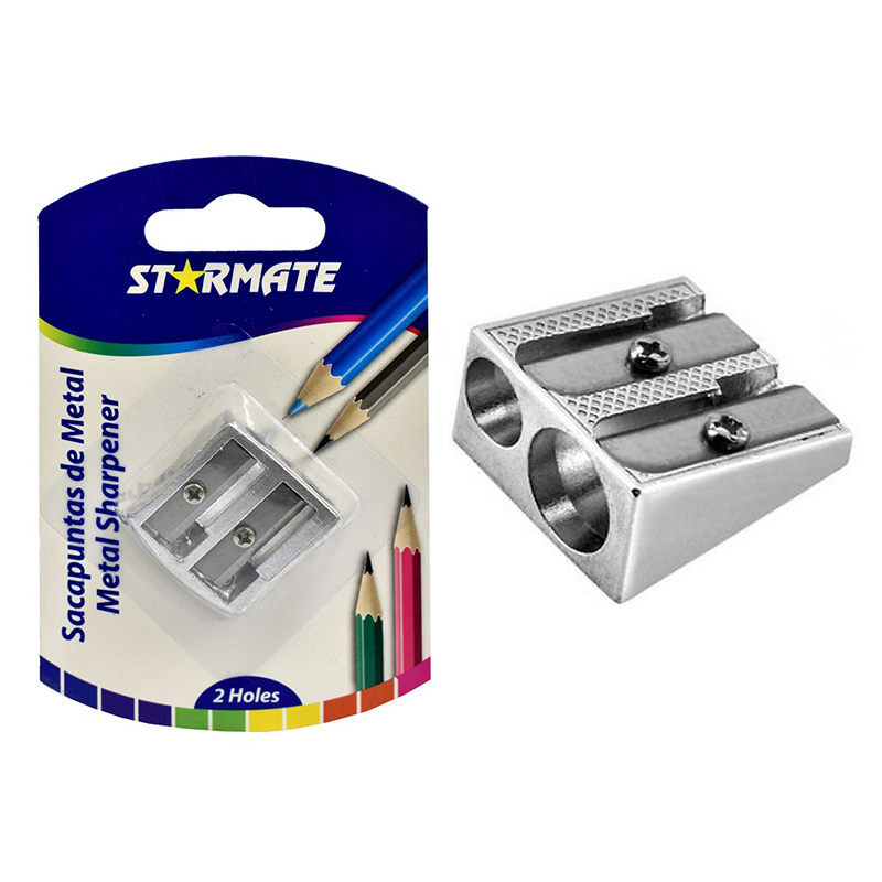 SACAPUNTAS DE METAL C/2 AGUJEROS