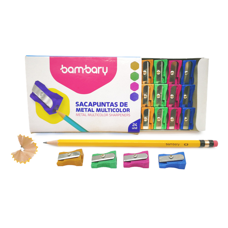 SACAPUNTAS DE METAL MULTICOLOR