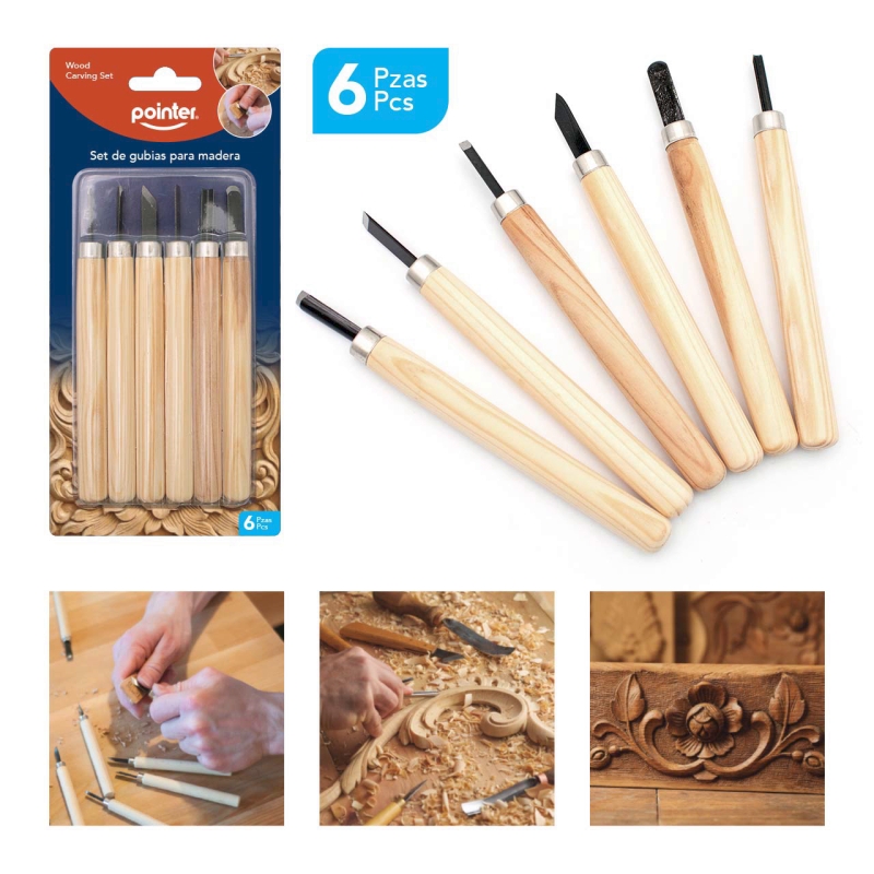 SET DE GUBIAS PARA MADERA x6PZAS