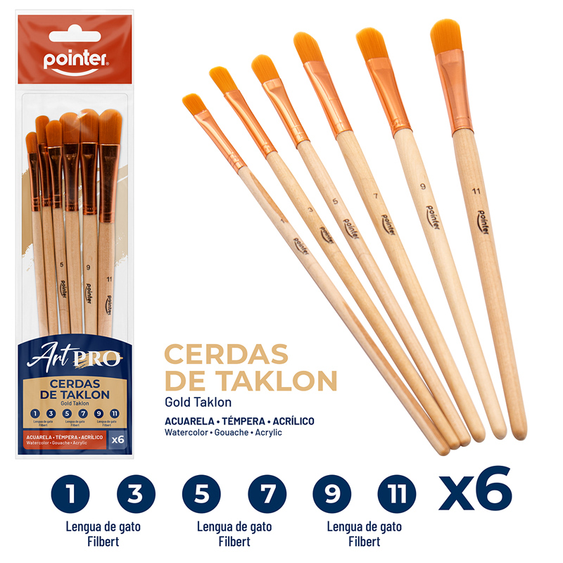 SET DE PINCELES ART PRO x6PZAS