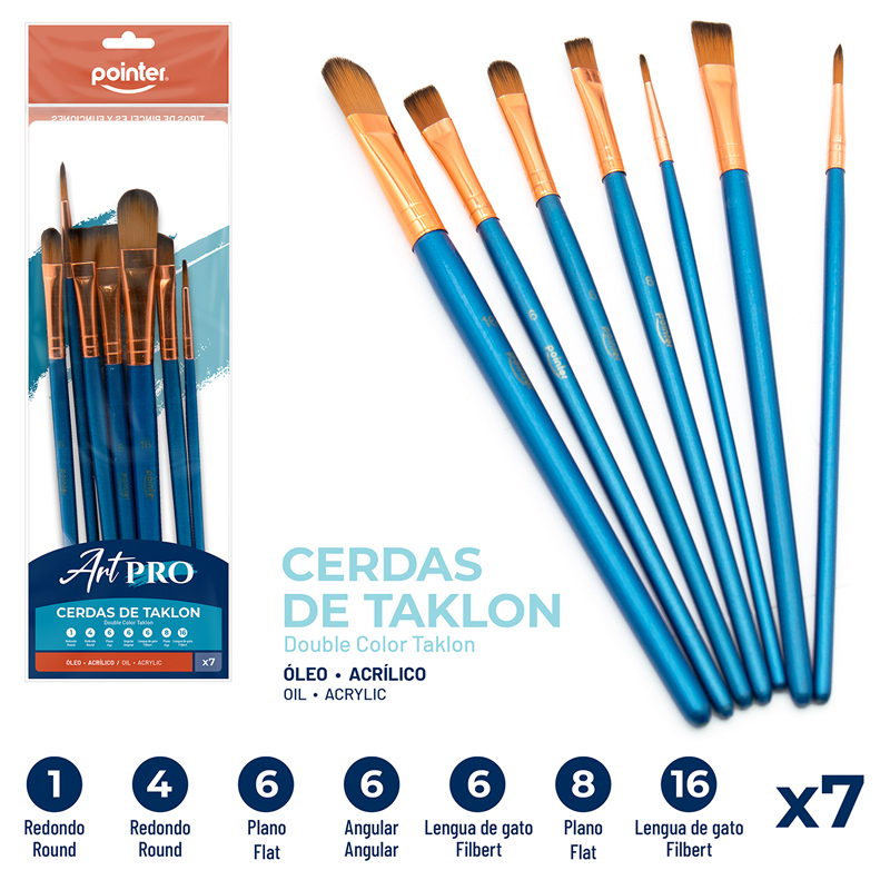 SET DE PINCELES x7 pzas