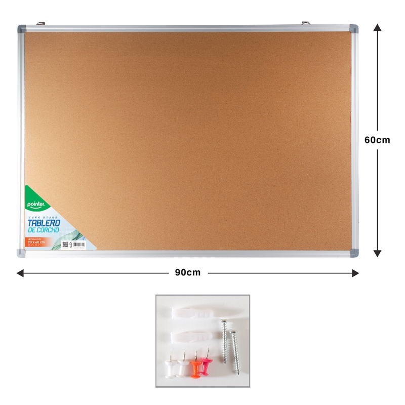 TABLERO DE CORCHO 90X60CM