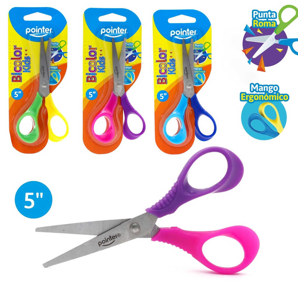 TIJERA PUNTA ROMA BICOLOR KIDS 5"