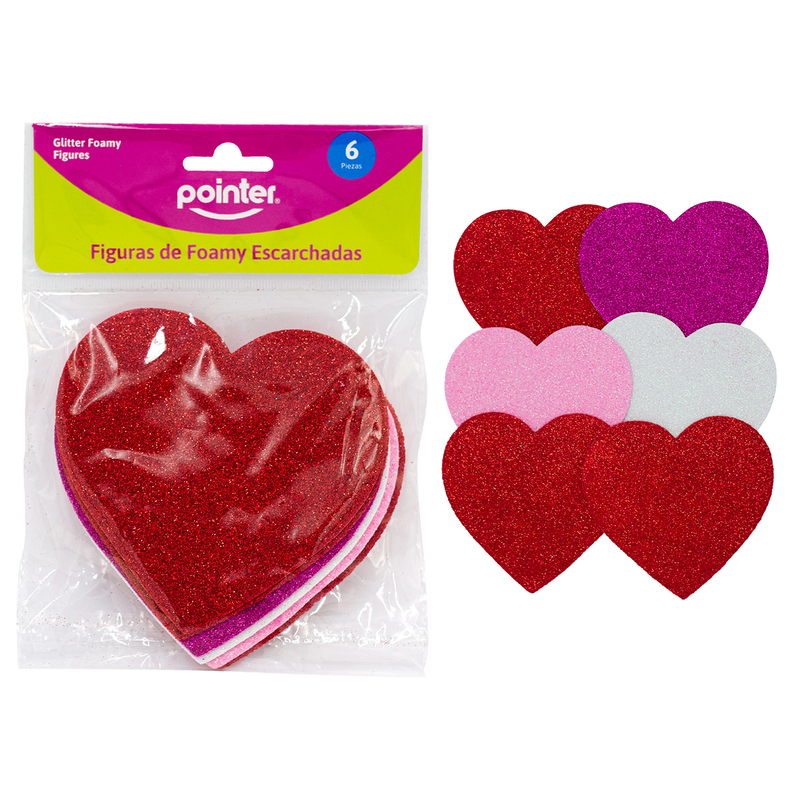 FIGURAS DE FOAMY ESCARCHADA (CORAZON) - x6PZAS