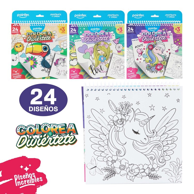 LIBRO ESPIRAL PARA COLOREAR - 24 DISEÑOS