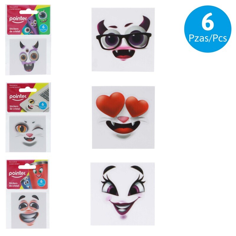 STICKERS DE CRISTAL - x6PZAS