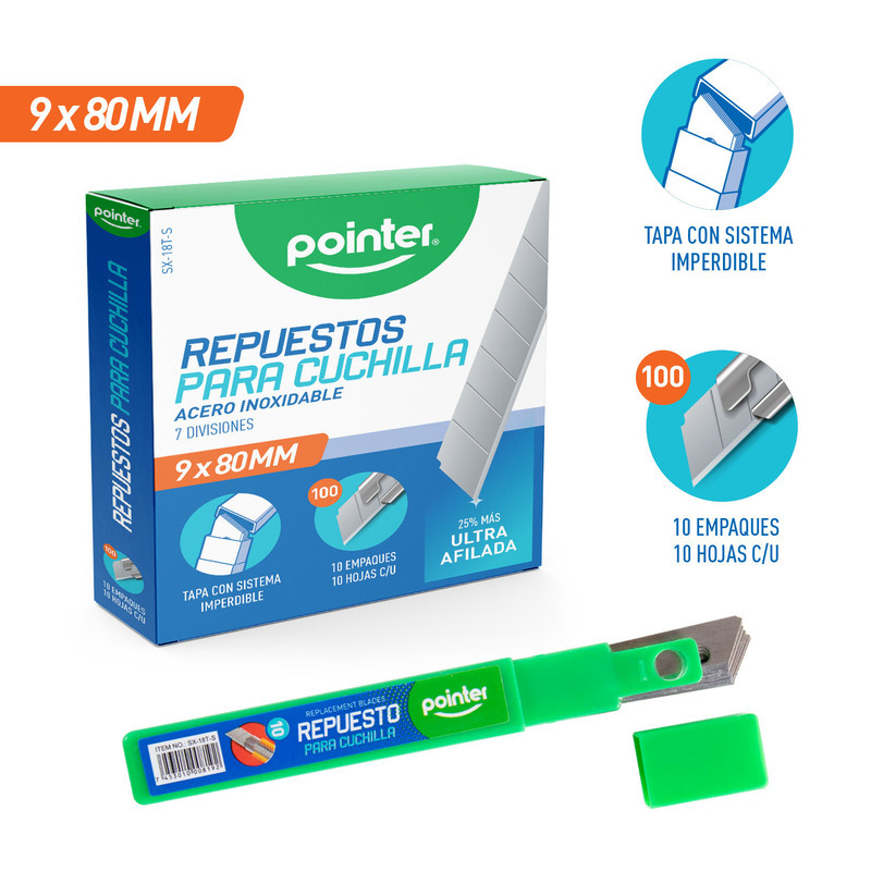 REPUESTO PARA CUCHILLA 9x80MM x10UND