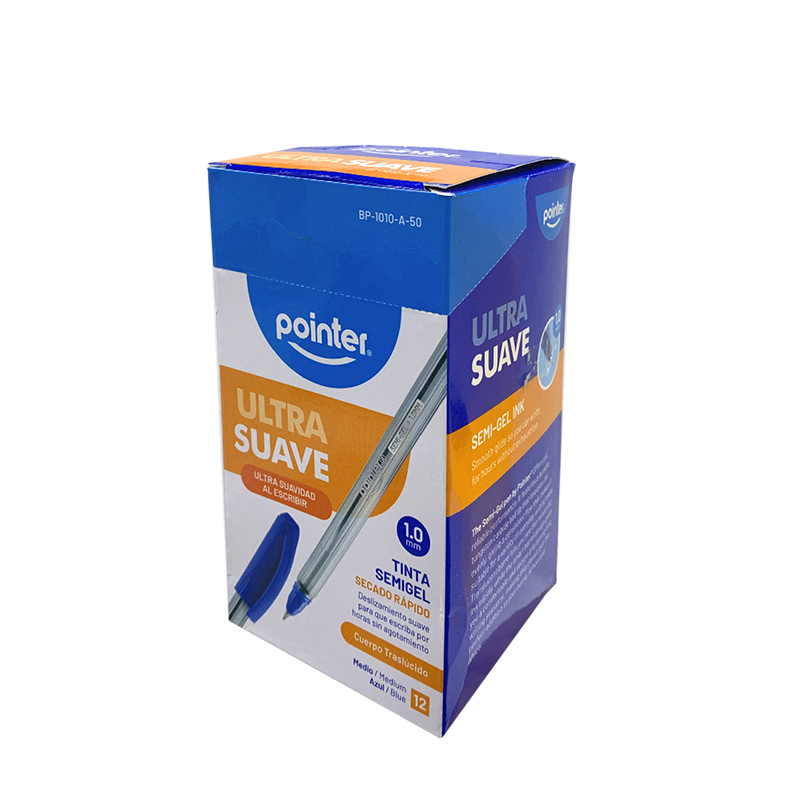 BOLIGRAFO AZUL SEMIGEL ULTRA SUAVE 1.0MM x50PZAS 