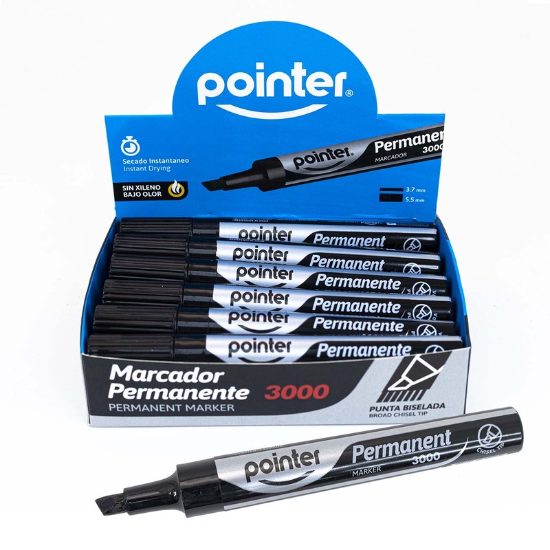 MARCADOR PERMANENTE DELGADO NEGRO