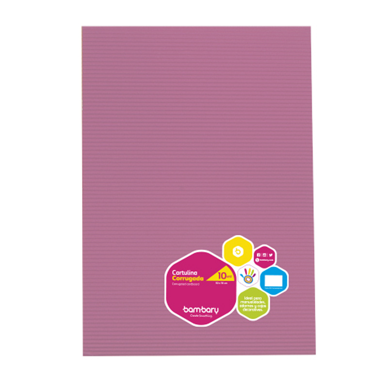 CARTULINA CORRUGADA ROSADO - 50x70CM