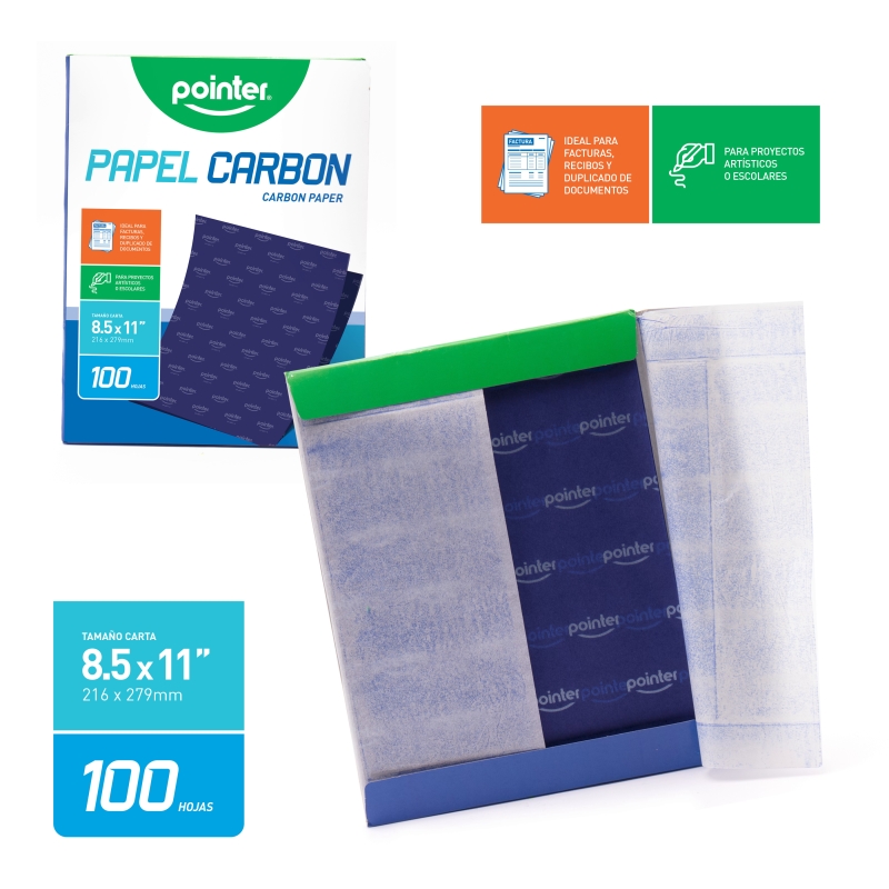 PAPEL CARBON AZUL - CARTA (21.6 x 27.9CM)