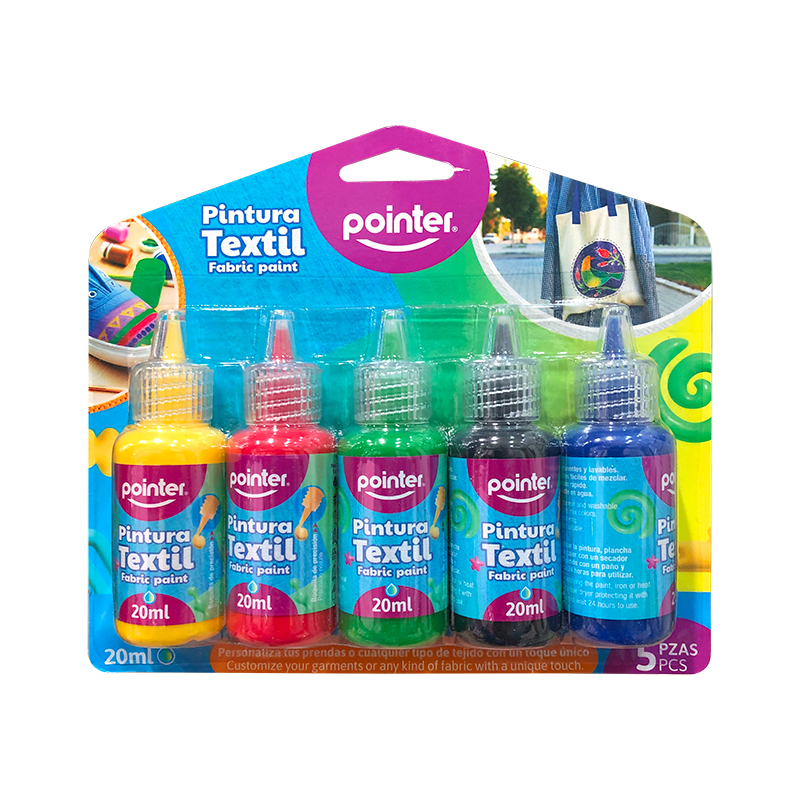 PINTURA TEXTIL - 20ML x5 COLORES