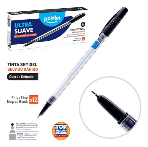 BOLIGRAFO SEMIGEL NEGRO ULTRA SUAVE 0.7MM