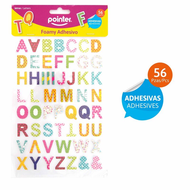 LETRAS DE FOAMY ADHESIVAS - x56PZAS