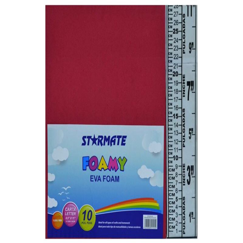FOAMY LISO 8.5X11" ROJO OSCURO