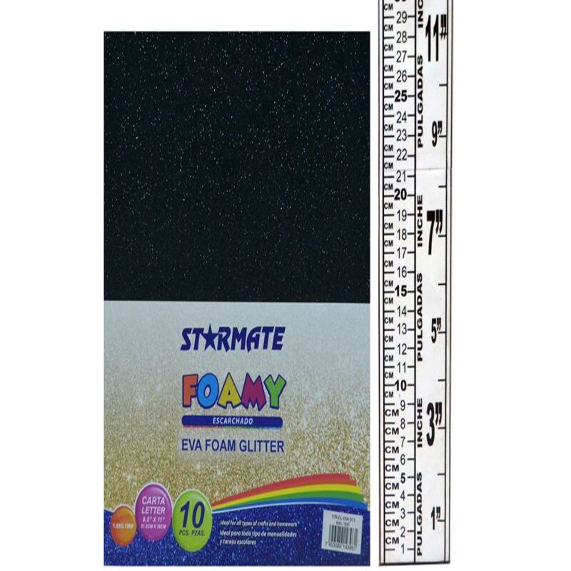 FOAMI CON ESCARCHA 21.5X 28CM NEGRO