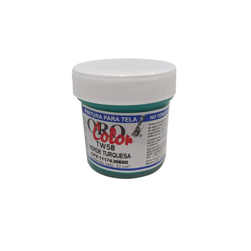 PINTURA TEXTIL VERDE TURQUESA 30ML