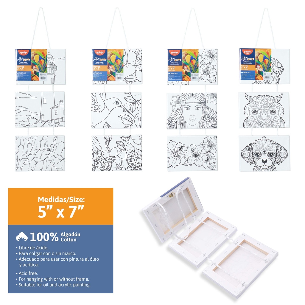 MINI LIENZO CON DISEÑO X3