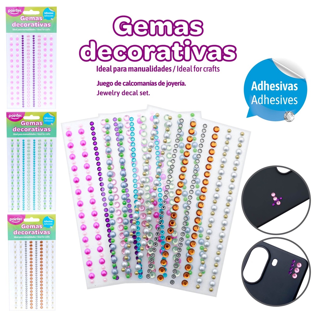 GEMAS DECORATIVAS ADHESIVAS