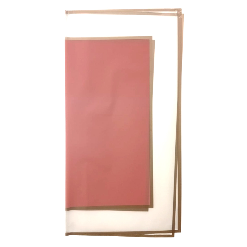 PAPEL KOREANO BITONO TRANSLUCIDO BORDEADO ROSA COLONIAL 57X57CM