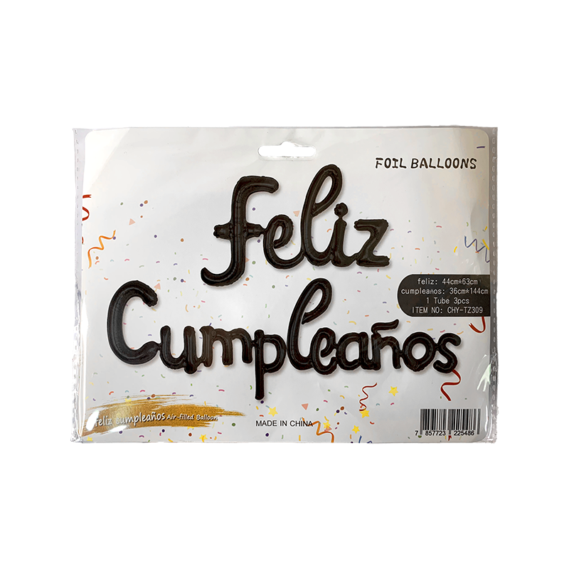 GLOBO FELIZ CUMPLEAÑOS NEGRO