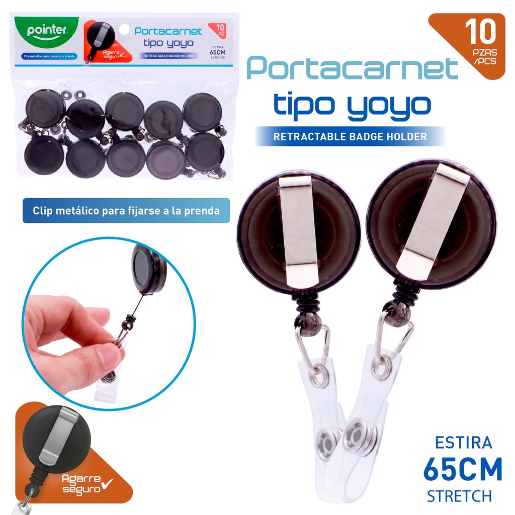 GANCHO NEGRO PORTA CARNET RETRACTIL