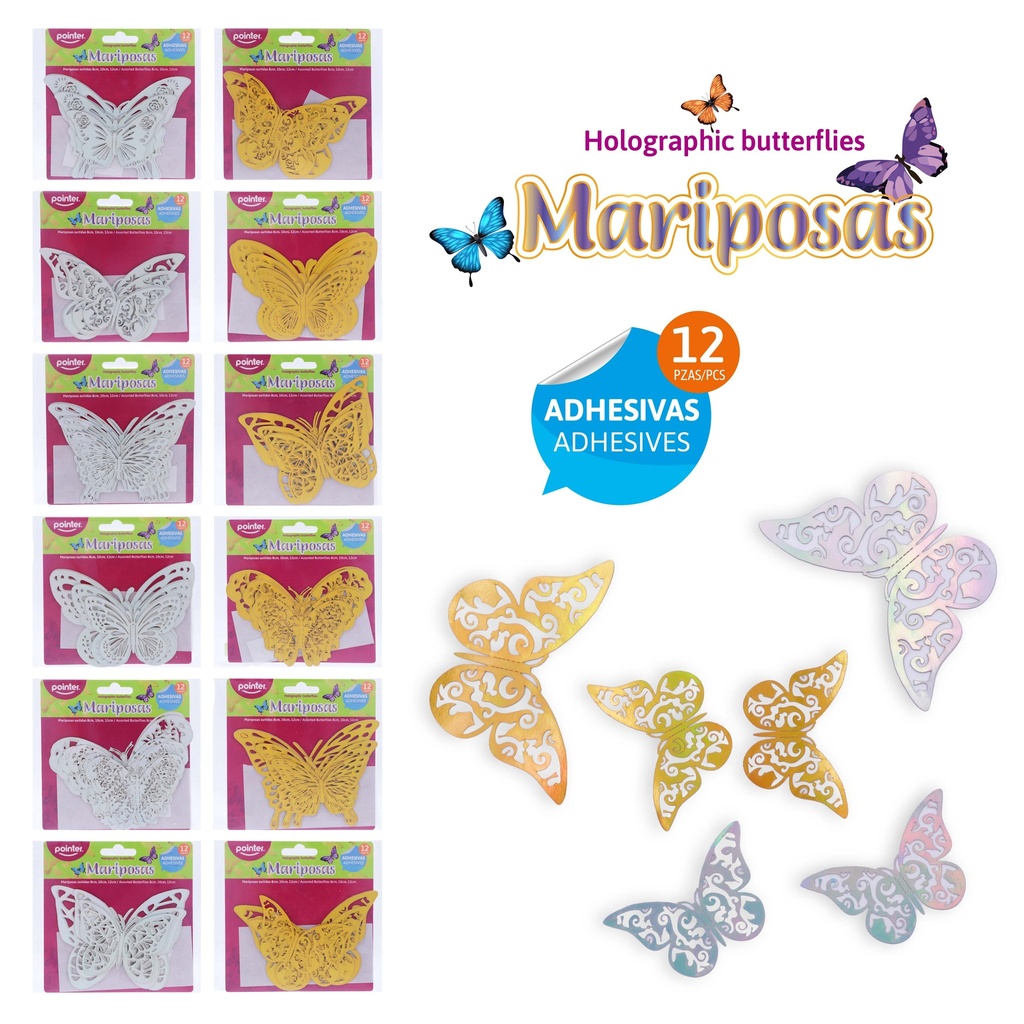 MARIPOSAS 3D 12 PIEZAS