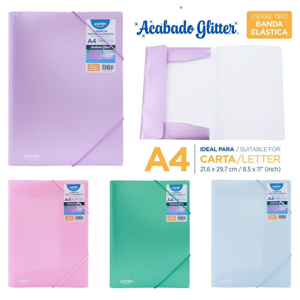 CARPETA PORTADOCUMENTOS ESCARCHADA A4