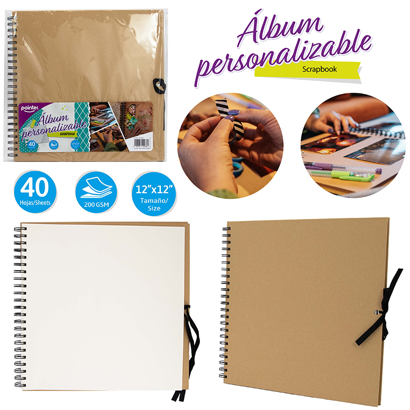 ALBUM PERSONALIZABLE DE 40 HOJAS - 30.5 x 30.5cm