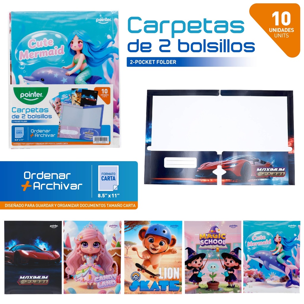 CARPETA DE 2 BOLSILLOS - DISEÑOS INFANTILES