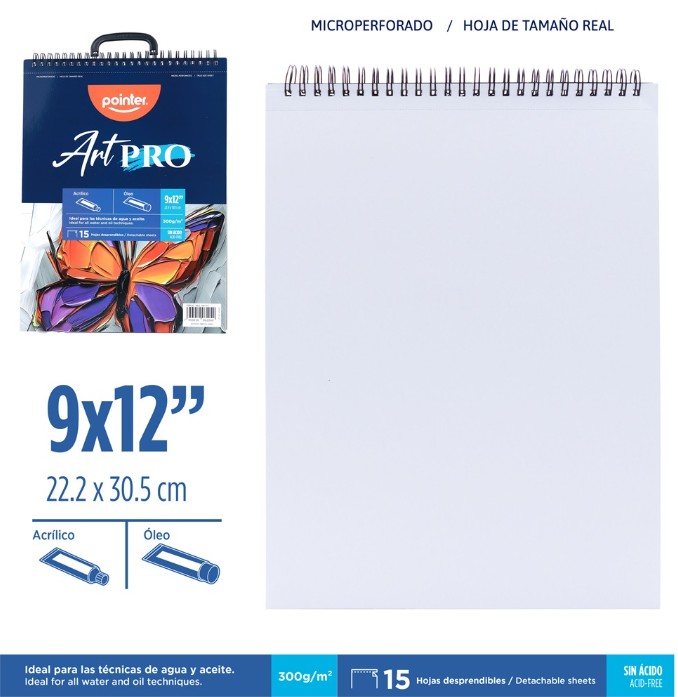 BLOCK ART PRO 9x12" - ACRILICO Y OLEO