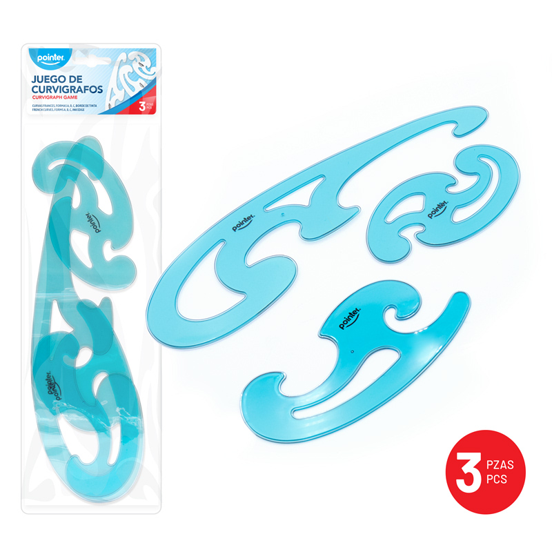 JUEGO DE CURVIGRAFOS x3 PZAS