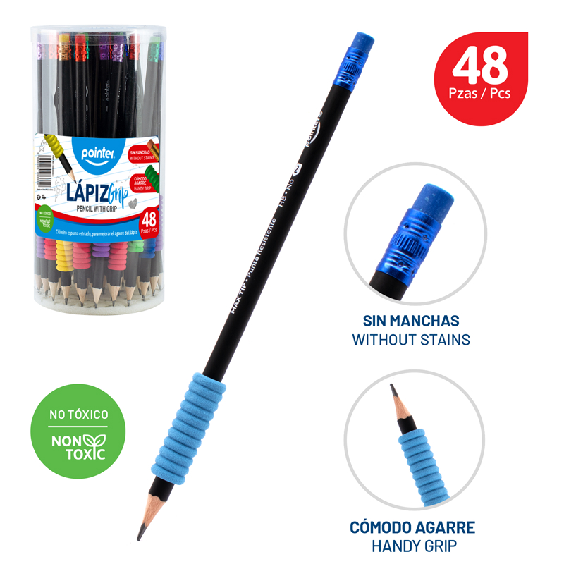 LAPIZ 2HB CON AGARRE GRIP (TUTOR) UNIDAD